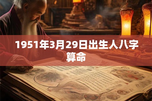 1951年3月29日出生人八字算命 1951年3月29日出生人八字算命