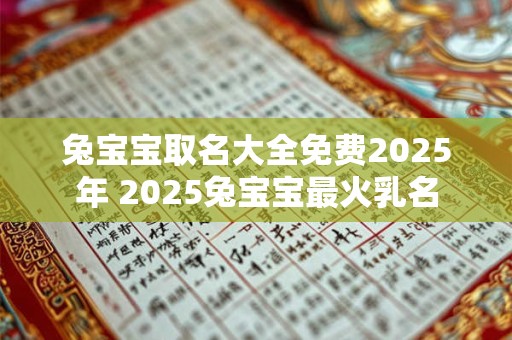 兔宝宝取名大全免费2025年 2025兔宝宝最火乳名