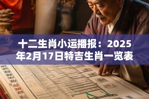十二生肖小运播报：2025年2月17日特吉生肖一览表