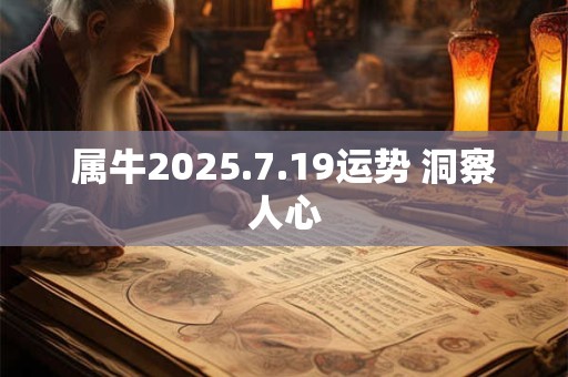 属牛2025.7.19运势 洞察人心