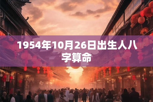 1954年10月26日出生人八字算命