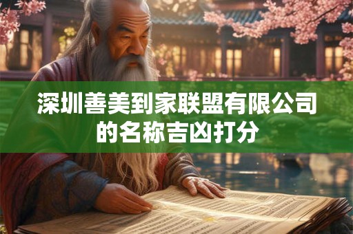深圳善美到家联盟有限公司的名称吉凶打分
