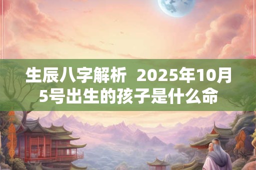 生辰八字解析  2025年10月5号出生的孩子是什么命
