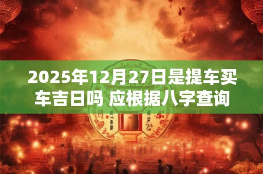 2025年12月27日是提车买车吉日吗 应根据八字查询