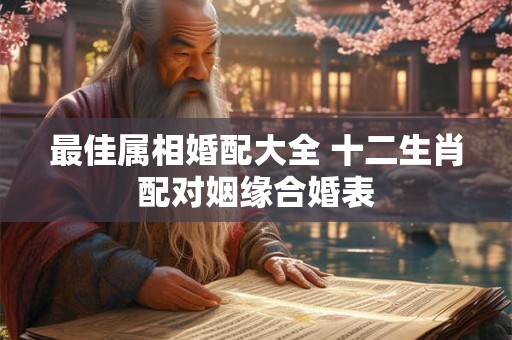 最佳属相婚配大全 十二生肖配对姻缘合婚表
