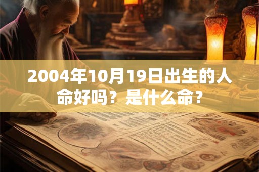 2004年10月19日出生的人命好吗？是什么命？