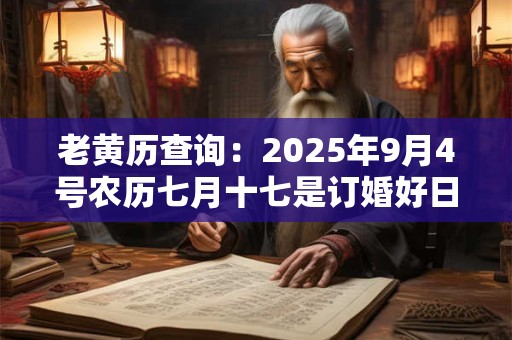 老黄历查询：2025年9月4号农历七月十七是订婚好日子吗