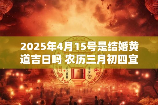 2025年4月15号是结婚黄道吉日吗 农历三月初四宜嫁娶吗