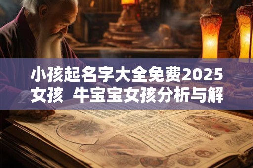 小孩起名字大全免费2025女孩  牛宝宝女孩分析与解析