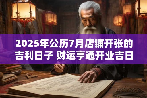 2025年公历7月店铺开张的吉利日子 财运亨通开业吉日