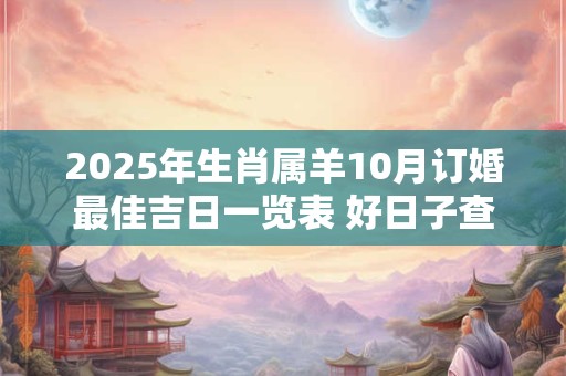 2025年生肖属羊10月订婚最佳吉日一览表 好日子查询