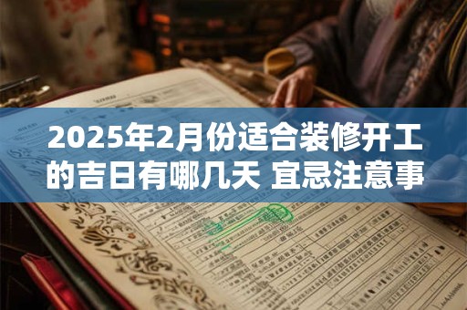 2025年2月份适合装修开工的吉日有哪几天 宜忌注意事项 2025年2月份适合装修开工的吉日有哪几天 宜忌注意事项