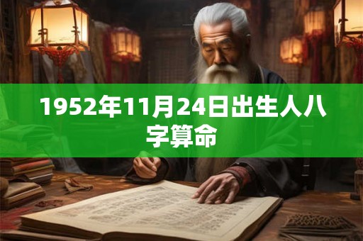 1952年11月24日出生人八字算命