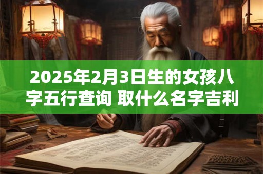 2026年2月3日生的女孩八字五行查询 取什么名字吉利