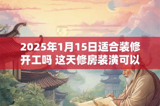 2025年1月15日适合装修开工吗 这天修房装潢可以吗