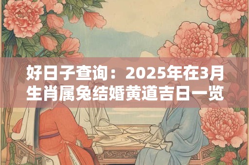 好日子查询：2025年在3月生肖属兔结婚黄道吉日一览表？