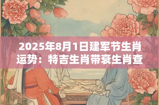 2025年8月1日建军节生肖运势：特吉生肖带衰生肖查询