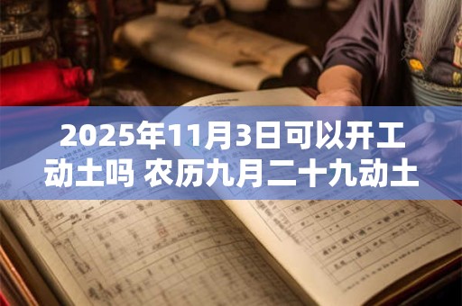 2025年11月3日可以开工动土吗 农历九月二十九动土怎么样