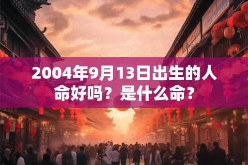 2004年9月13日出生的人命好吗？是什么命？