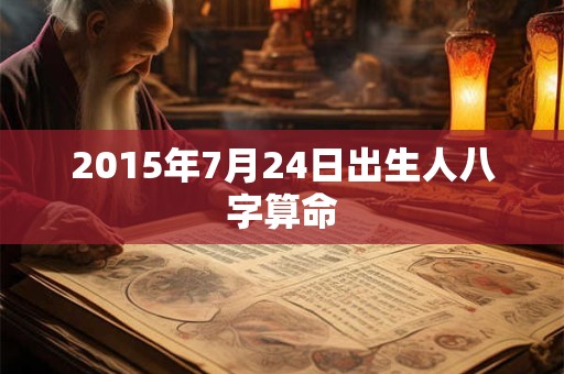 详细阅读:2015年7月24日出生人八字算命 2015年7月24日出生人八字算命