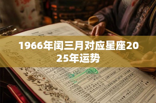 1966年闰三月对应星座2025年运势