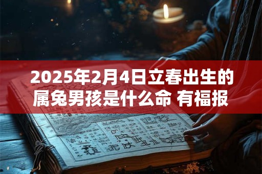 2025年2月4日立春出生的属兔男孩是什么命 有福报灵活聪明