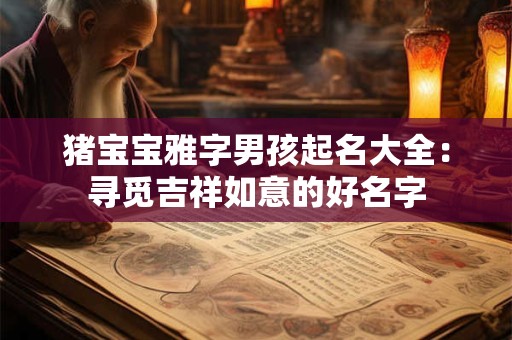 猪宝宝雅字男孩起名大全：寻觅吉祥如意的好名字