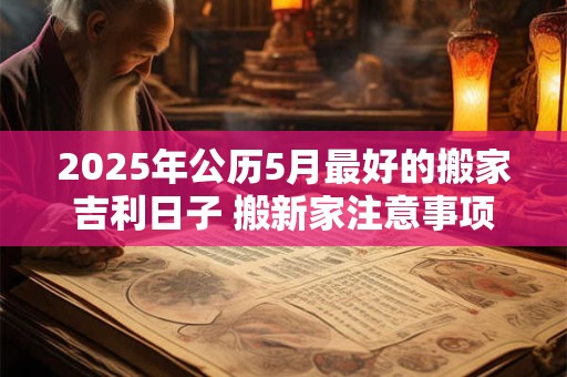 2025年公历5月最好的搬家吉利日子 搬新家注意事项