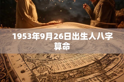 1953年9月26日出生人八字算命