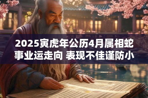 2025寅虎年公历4月属相蛇事业运走向 表现不佳谨防小人作祟