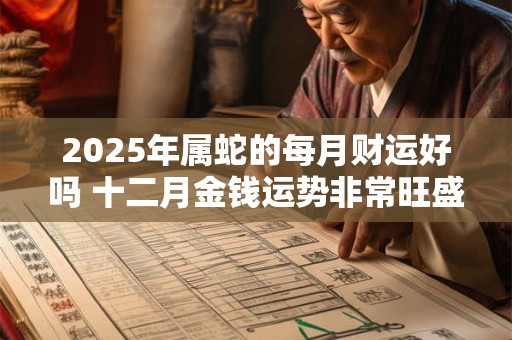 详细阅读:2025年属蛇的每月财运好吗 十二月金钱运势非常旺盛 2025年属蛇的每月财运好吗 十二月金钱运势非常旺盛