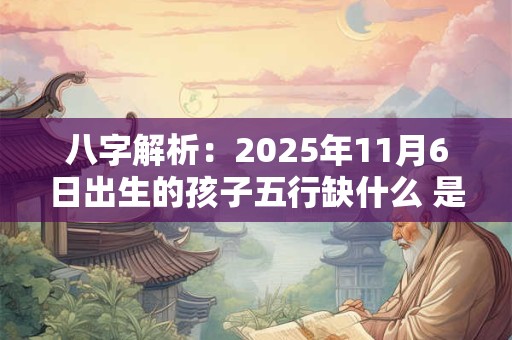 八字解析：2025年11月6日出生的孩子五行缺什么 是什么命