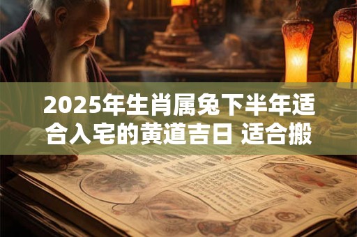 2025年生肖属兔下半年适合入宅的黄道吉日 适合搬家的好日子