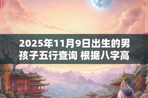 2025年11月9日出生的男孩子五行查询 根据八字高分起名