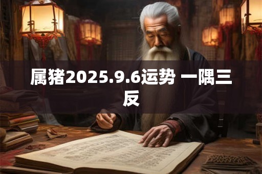 属猪2025.9.6运势 一隅三反