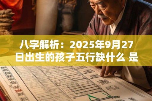 八字解析：2025年9月27日出生的孩子五行缺什么 是什么命