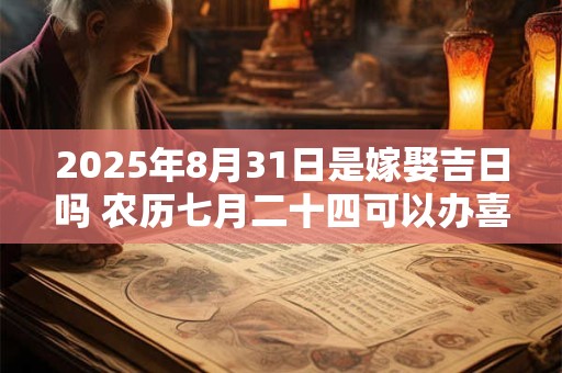 2025年8月31日是嫁娶吉日吗 农历七月二十四可以办喜酒吗