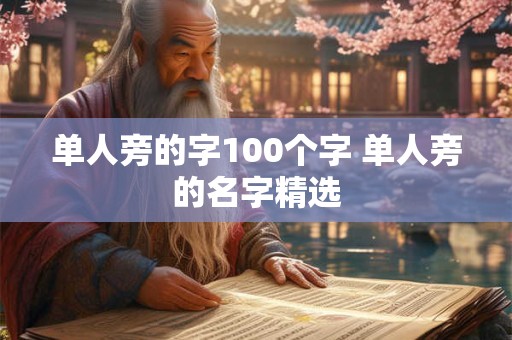 单人旁的字100个字 单人旁的名字精选