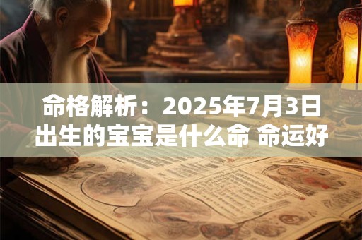 命格解析：2025年7月3日出生的宝宝是什么命 命运好吗