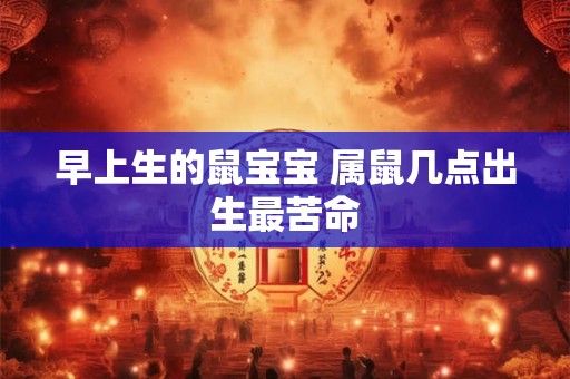 早上生的鼠宝宝 属鼠几点出生最苦命