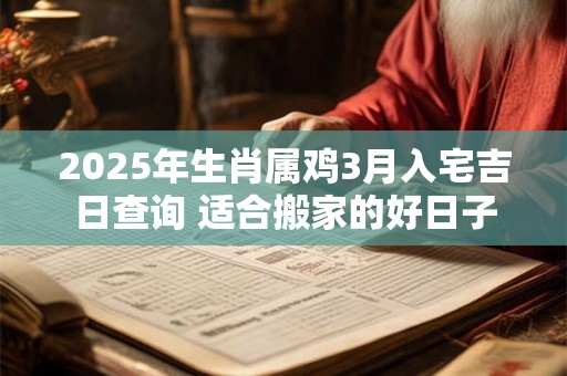 2025年生肖属鸡3月入宅吉日查询 适合搬家的好日子