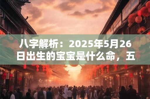 八字解析：2025年5月26日出生的宝宝是什么命，五行缺什么
