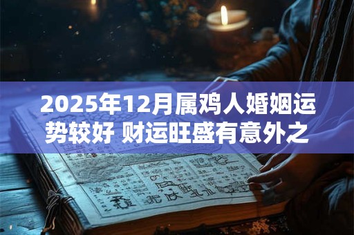 2025年12月属鸡人婚姻运势较好 财运旺盛有意外之财
