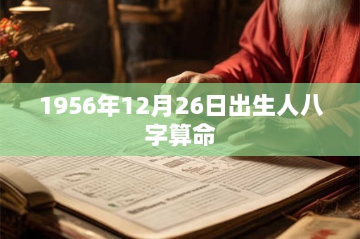 1956年12月26日出生人八字算命 1956年12月26日出生人八字算命