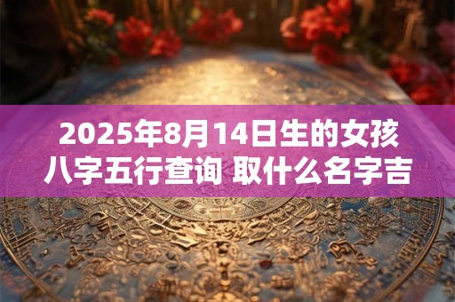 详细阅读:2025年8月14日生的女孩八字五行查询 取什么名字吉利 2025年8月14日生的女孩八字五行查询 取什么名字吉利
