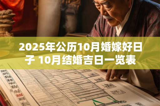 2025年公历10月婚嫁好日子 10月结婚吉日一览表