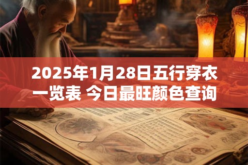 2025年1月28日五行穿衣一览表 今日最旺颜色查询