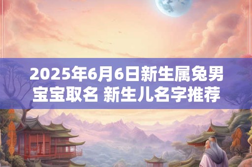 2025年6月6日新生属兔男宝宝取名 新生儿名字推荐