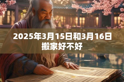 2025年3月15日和3月16日搬家好不好
