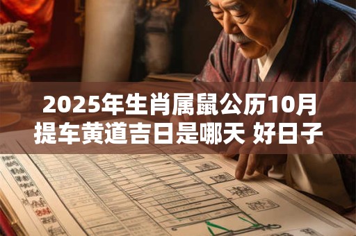 2025年生肖属鼠公历10月提车黄道吉日是哪天 好日子一览表